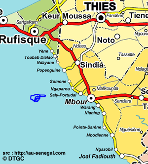 carte de la cote africaine au  Sénégal